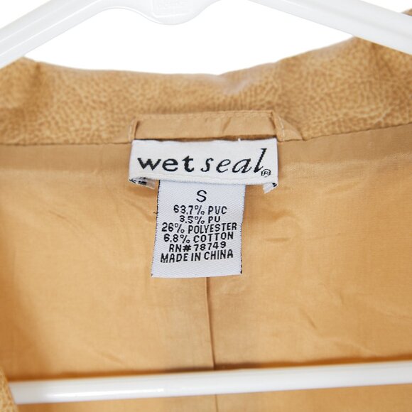 Vintage y2k Wet Seal Faux Pebbled Leather Notch Collar Jacket Women's Small - Picture 3 of 8